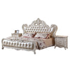 European Style Elevating Wood Carved Leather Bed / Lixra