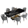 Urban Glossy Marble-Top Dining Table Set