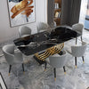 Urban Glossy Marble-Top Dining Table Set