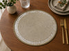 Elegant Ivory Pearl Beaded Placemat Set of 2 / Lixra