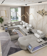 Ingenious Contemporary Leather U-Shaped Sectional Sofa / Lixra
