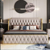 Button Tufted Design Modern Leather Bed / Lixra