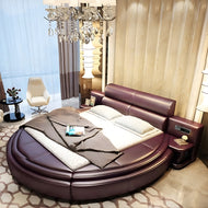 Italian Modern Designed Leather Round Bed / Lixra