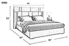 Modern Rectangular Velvet Fabric Upholstered Bed