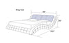 Modern Wave Design LED Leather Bed / Lixra