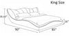 Stylish Wave Shape Modern Leather Bed
