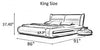 Luxurious Modern Solid Wooden Leather Bed