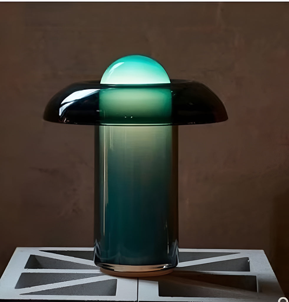 Modern Glass Shaded LED Table Lamp / Lixra