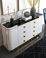 Glossy Marble Top Modern Buffet Table / Lixra