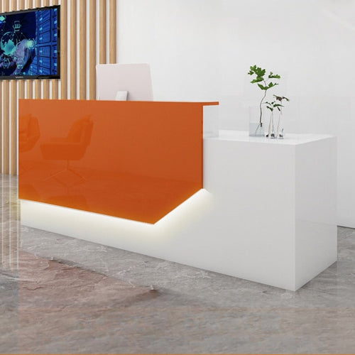 Rectangular Front Office Wooden Reception Desk With Light / Lixra