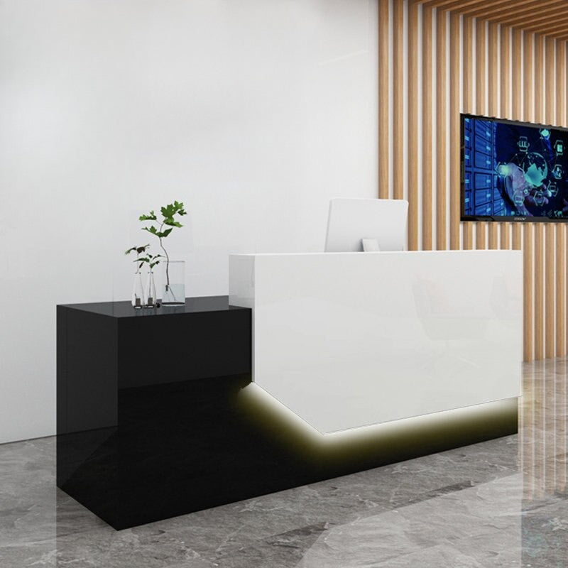 Rectangular Front Office Wooden Reception Desk - Lixra.com