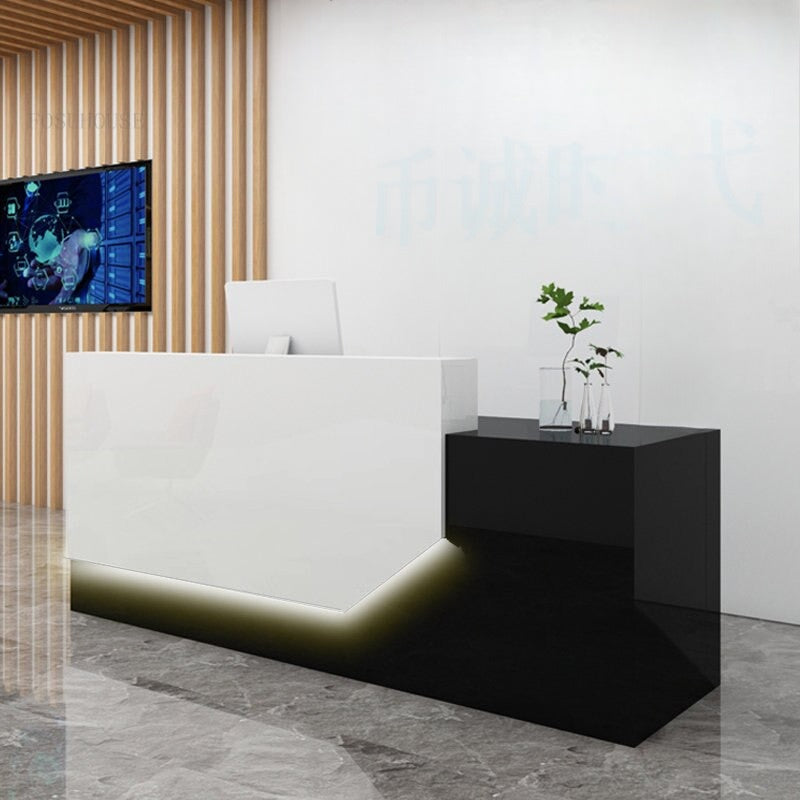 Rectangular Front Office Wooden Reception Desk / Lixra