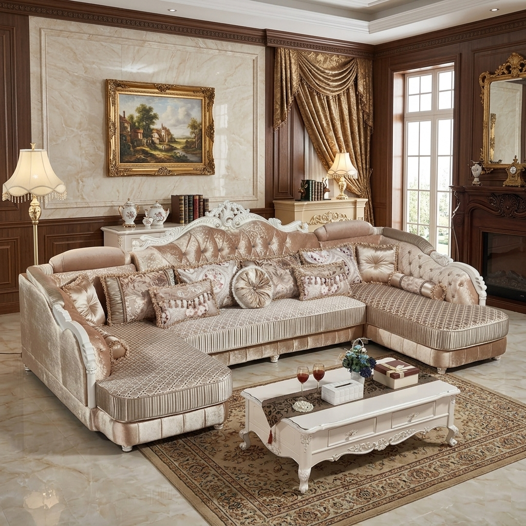 Liville U-Shaped European Sectional Fabric Sofa Set / Lixra