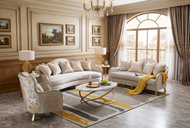 Liville Velvet Floral European Sofa Set / Lixra