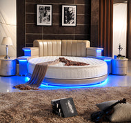 Luxurious Design Leather LED Round Bed / Lixra