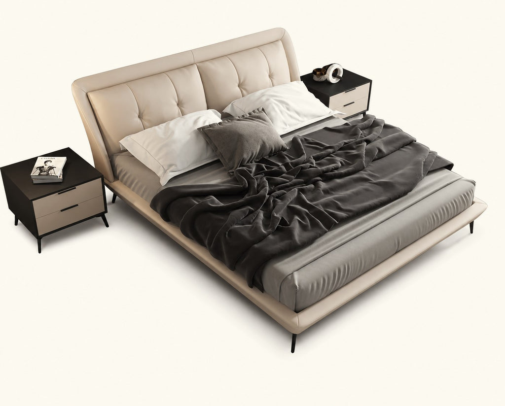 Luxurious Design Rectangular Leather Bed / Lixra