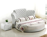 Luxurious Tufted LED Leather Round Bed / Lixra