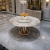 Round Marble Dining Table Set with Lazy Susan