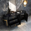 Space-Efficient Modern Marble-Top Buffet Table / Lixra