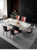 Sleek Metal And Extendable Marble Dining Set / Lixra