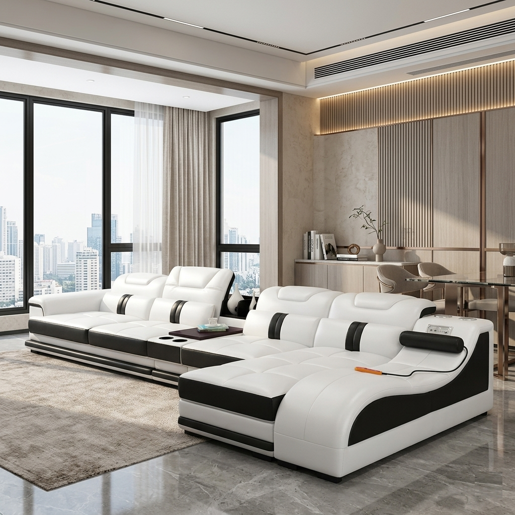 Magnificent Ultra Modern Designed Leather Sectional Sofa Set / Lixra