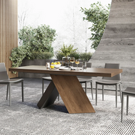 Rectangular Extendable Design Wooden Dining Table Set For 6 / Lixra 