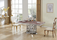 Matte Glossy Marble Dining Table Set / Lixra