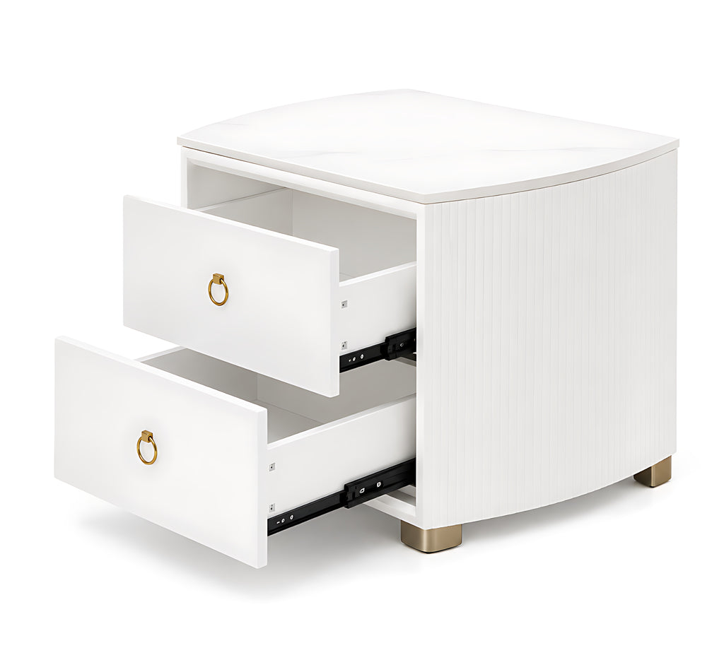 Marble Top Minimalistic Set of 2 Night Stand / Lixra