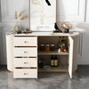 Modern Glossy Wood Buffet with Marble-Top / Lixra