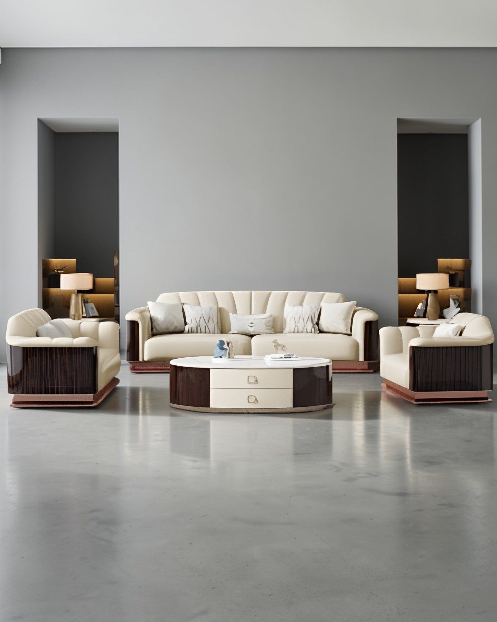 Modern 3-Pcs Leather Sofa Set for Elegant Interiors - Lixra.com