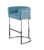 Set Of 4 Contemporary Metal Frame Velvet Bar Stool / Lixra