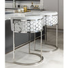 Set Of 3 Modern Velvet Fabric Bar Stools / Lixra