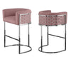 Set Of 3 Modern Velvet Fabric Bar Stools / Lixra