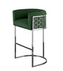 Set Of 3 Modern Velvet Fabric Bar Stools / Lixra