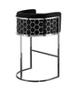 Set Of 3 Modern Velvet Fabric Bar Stools / Lixra