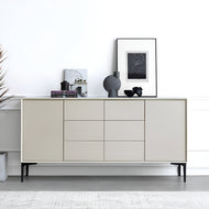 Wooden Crafted Marble Top Modern Buffet Table / Lixra