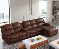 Modern Brown Leather Recliner Sectional Sofa / Lixra