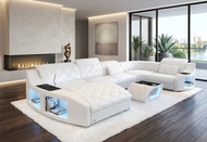 Modern Congenial LED Leather Sectional Sofa / Lixra