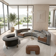 Modern Curved Sectional Fabric Sofa Set / Lixra