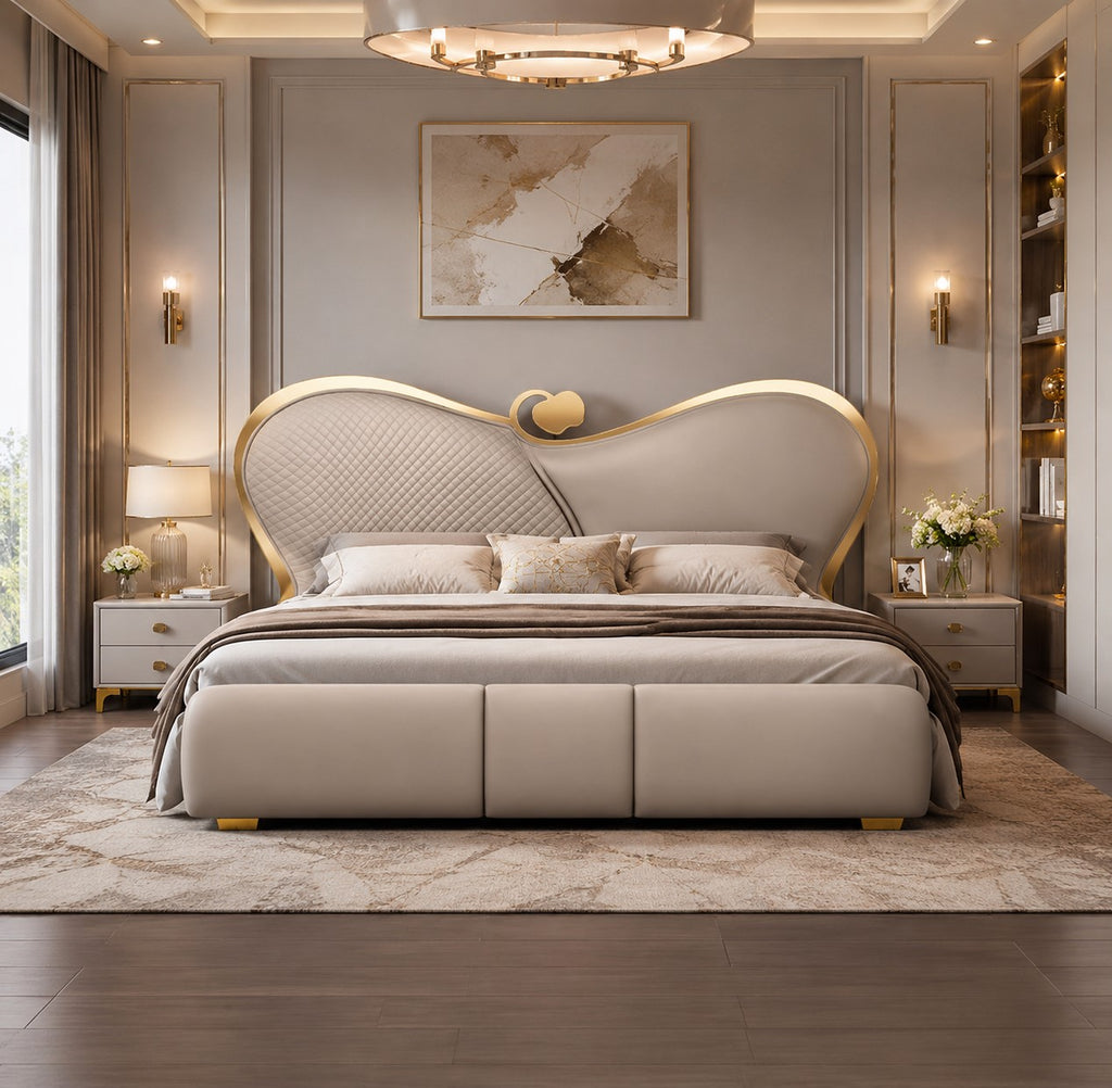 Modern Design Leather Upholstered Bed / Lixra