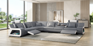 Modern Design Manual Recliner Leather Sofa / Lixra