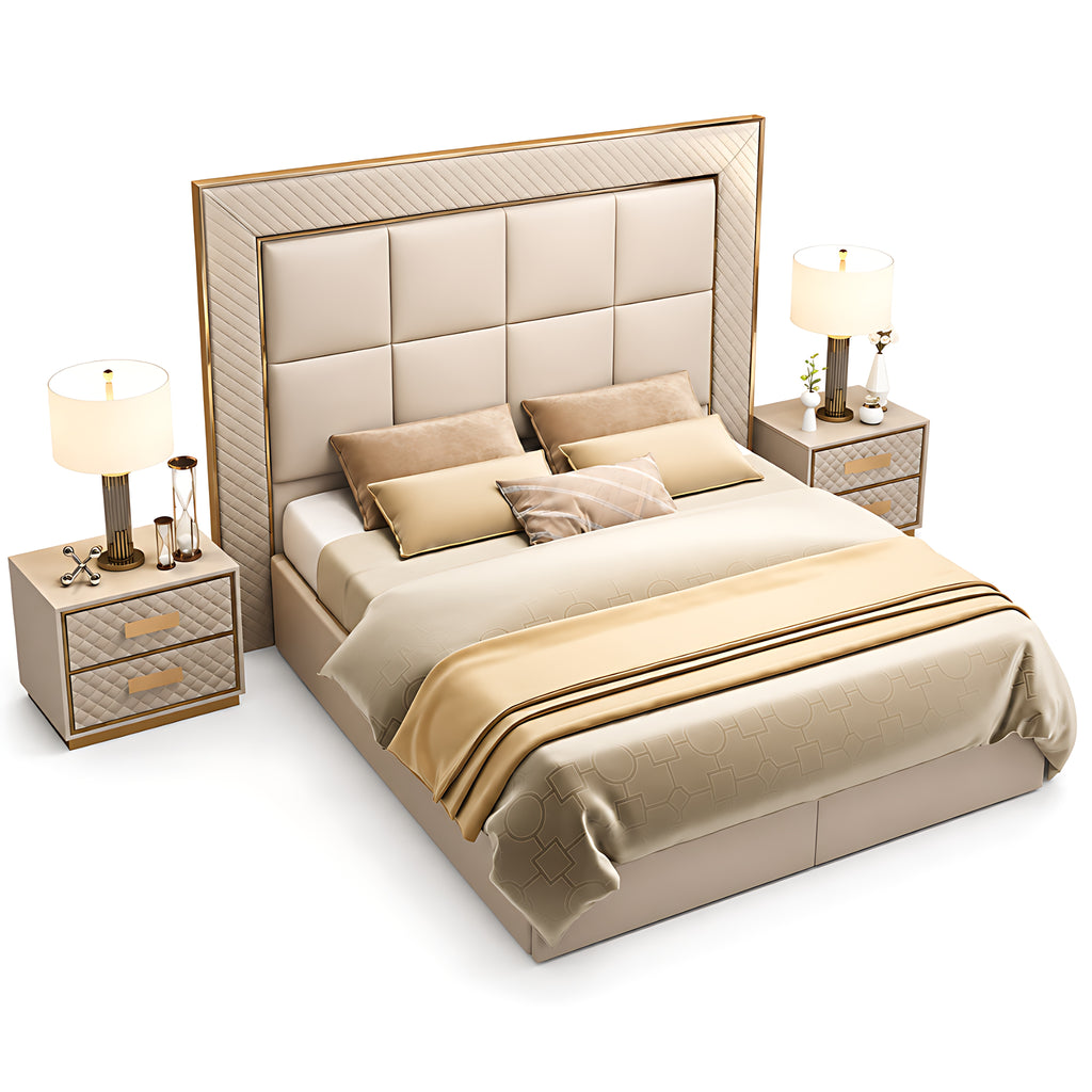 Modern Designed Luxurious Leather Bed / Lixra