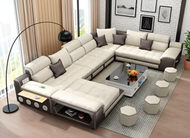 Modern Distinctive Comfy Leather Aesthetic Sectional Sofa / Lixra