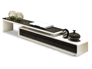Modern Extensible TV Stand with Glass Tabletop / Lixra