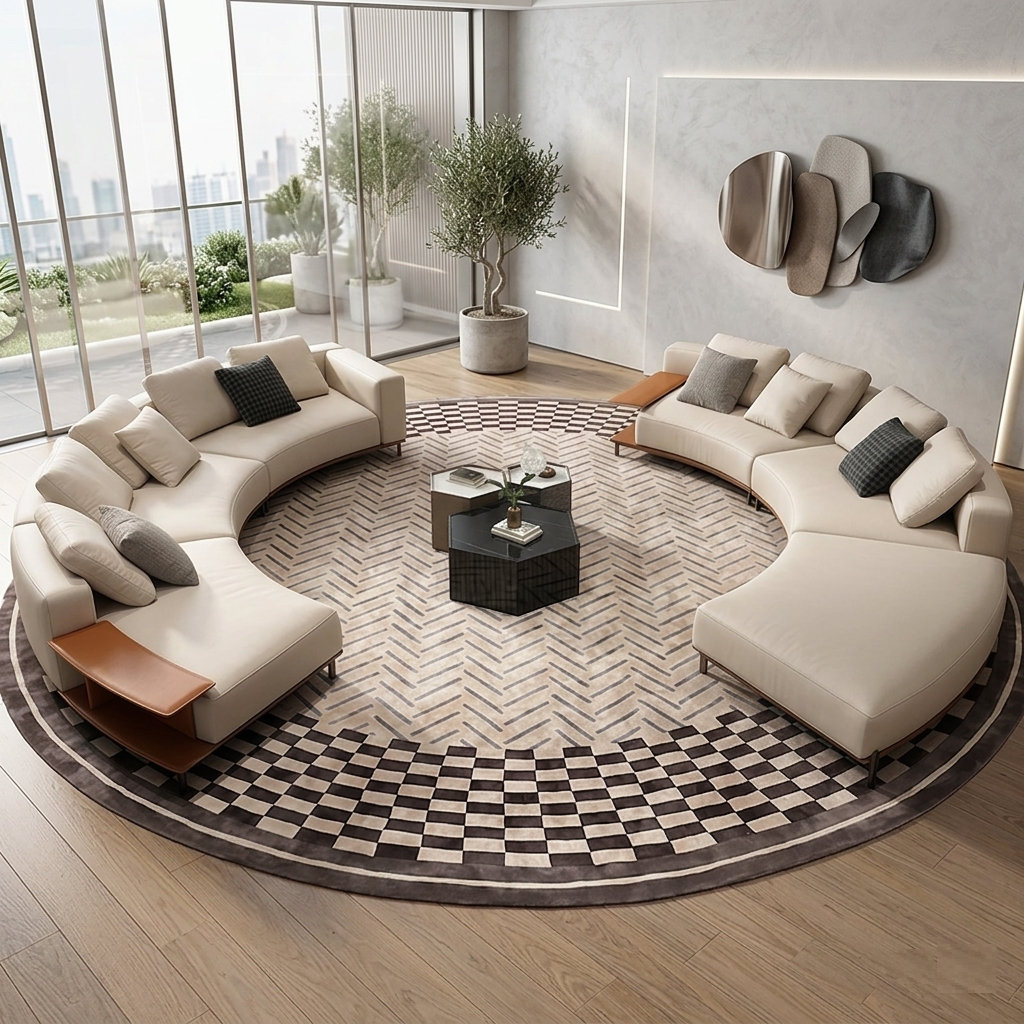 Modern Fabric Upholstered Curvy Sofa Set / Lixra
