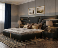 Modern High-End Luxurious Leather Bed / Lixra