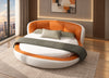 Modern Leather Round Bed With Curved Headboard / Lixra