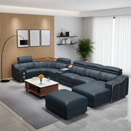 Modern Leather Sectional Sofa Set with Chaise / Lixra
