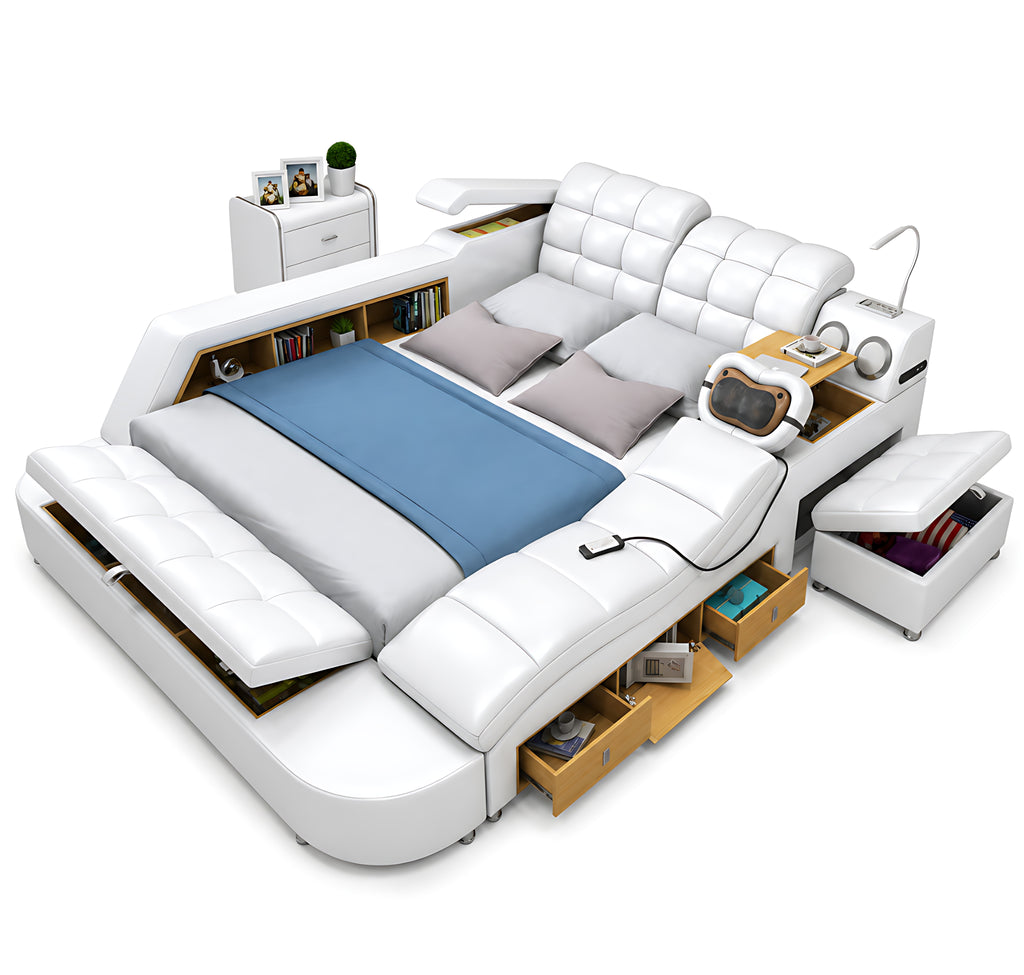 Modern Multifunctional Astonishing Leather Bed / Lixra