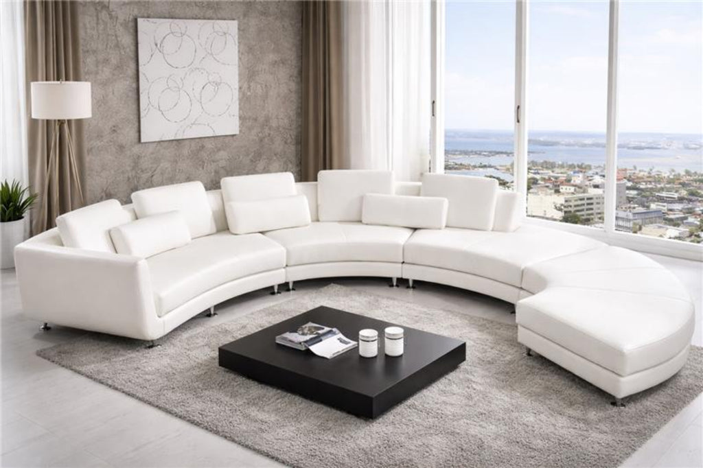 Modern Round Leather Sectional Sofa / Lixra